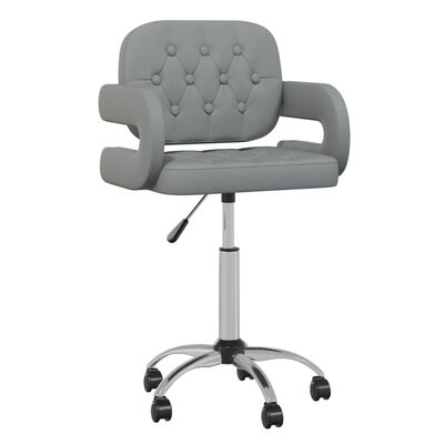 vidaXL Otočná kancelárska stolička sivá umelá koža