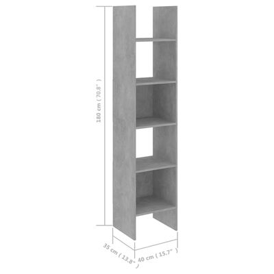 vidaXL 4-dielna súprava knižníc betónovosivá drevotrieska