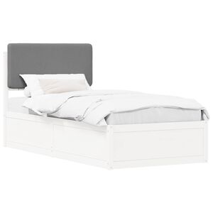 vidaXL R&aacute;m postele s čal&uacute;nen&yacute;m čelom Svetlosiv&aacute; 100 x 200 cm