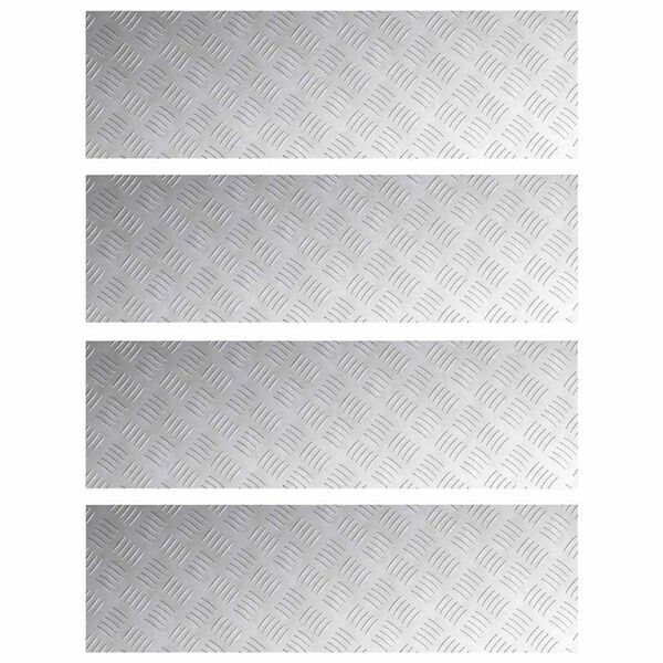 vidaXL Schodov&yacute; ro&scaron;t Obdĺžnikov&yacute; 4 pcs Strieborn&aacute; 100 x 30 cm Hlin&iacute;k