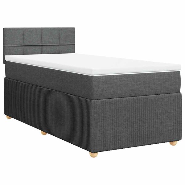 vidaXL Boxspring posteľ s matracom tmavosiv&aacute; 100x200 cm l&aacute;tka