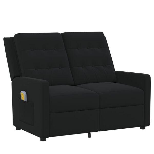 vidaXL 2-miestne sklápacie masážne kreslo, čierne, látka