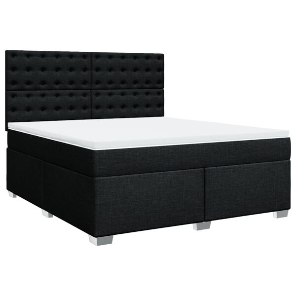 vidaXL Posteľn&yacute; r&aacute;m boxspring s matracom čierny 180x200 cm l&aacute;tka