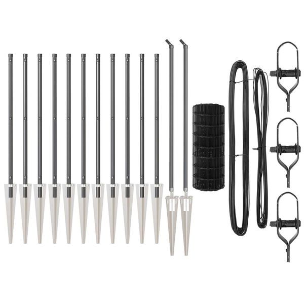 vidaXL Plot s podperou Siv&aacute; 0,8 x 25 m Ocel a PVC