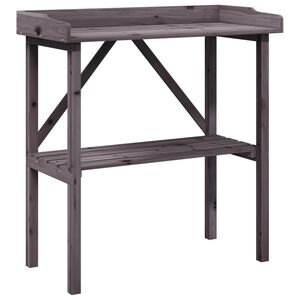 vidaXL St&ocirc;l na rastliny s policou siv&yacute; 78x38x82,5 cm mas&iacute;vna jedľa