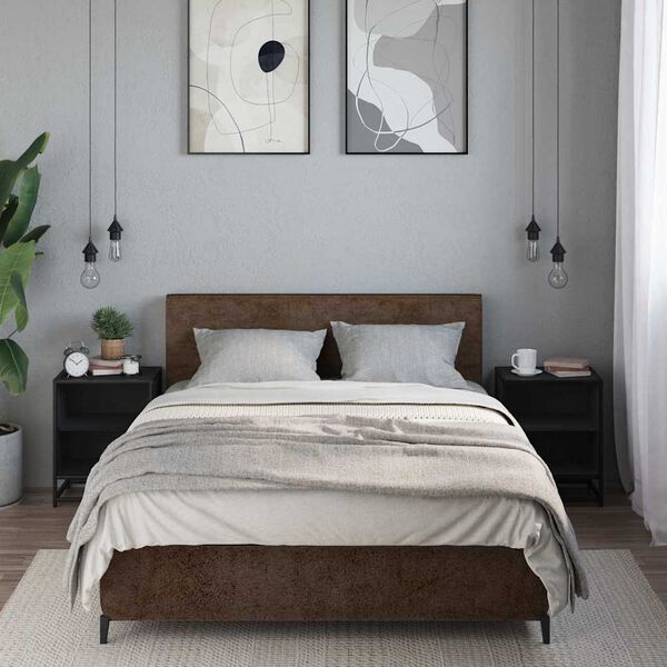 vidaXL Nočn&eacute; stol&iacute;ky 2 ks čierne 40x31x50 cm kompozitn&eacute; drevo+kov