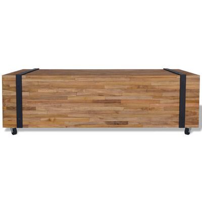 vidaXL Konferenčný stolík, teakové drevo, 110x45x35 cm