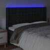 vidaXL Čelo postele s LED čierne 163x16x118/128 cm umel&aacute; koža