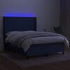 vidaXL Posteľ boxsping s matracom a LED modr&aacute; 140x190 cm l&aacute;tka