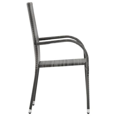 vidaXL Stohovateľné vonkajšie stoličky 6 ks sivé polyratanové
