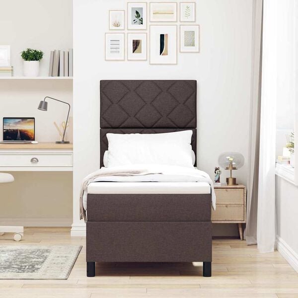 vidaXL Posteľ s pružinov&yacute;m r&aacute;mom Tmavohned&aacute; 80 x 200 cm l&aacute;tka