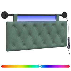 vidaXL Z&aacute;vesn&eacute; čelo postele S LED svetlom Morsk&aacute; zelen&aacute; Zamat
