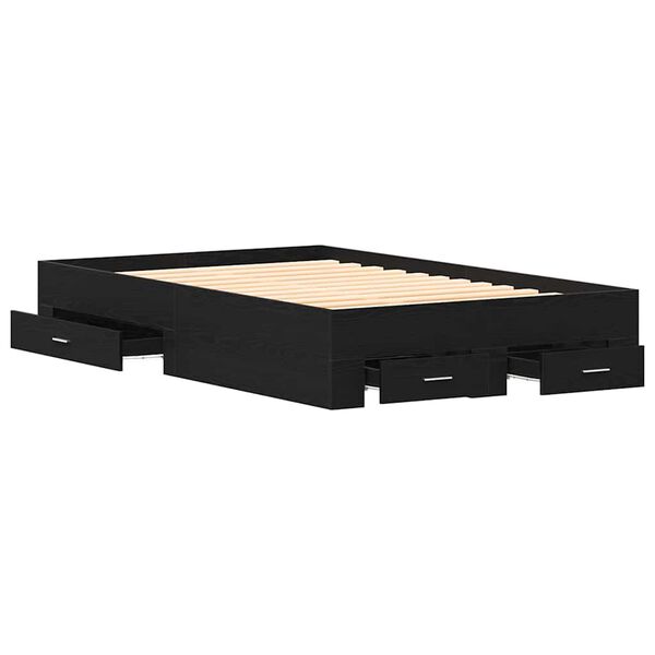 vidaXL R&aacute;m postele Čierny dub 120 x 200 cm Kompozitn&eacute; drevo