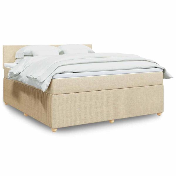 vidaXL Posteľn&yacute; r&aacute;m boxspring s matracom kr&eacute;mov&yacute; 180x200 cm l&aacute;tka