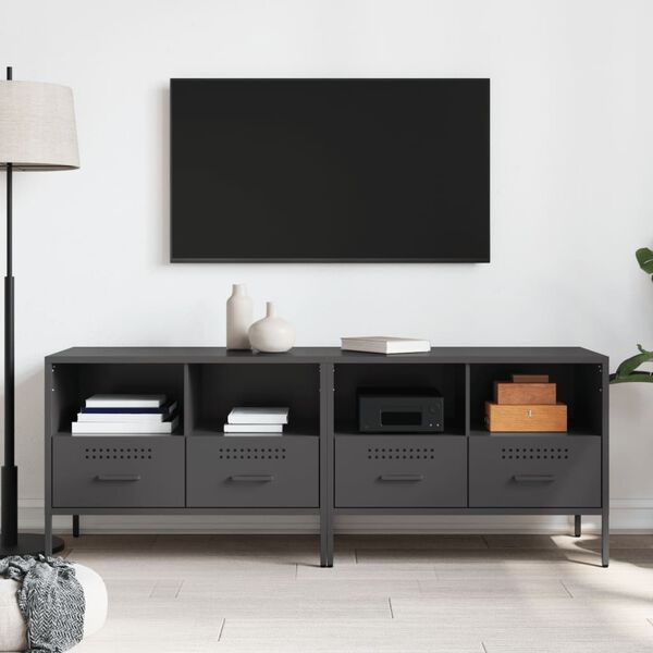 vidaXL TV skrinky 2 ks čierne 68x39x50,5 cm oceľ