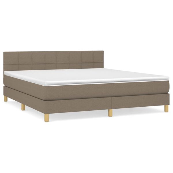vidaXL Posteľn&yacute; r&aacute;m boxspring s matracom sivohned 180x200 cm l&aacute;tka