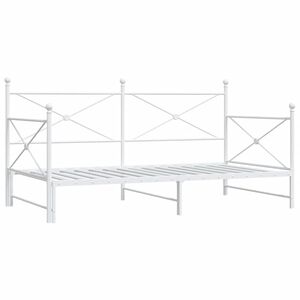 vidaXL V&aacute;ľanda s kolieskom bez matraca Biela 100x190 cm Oceľ