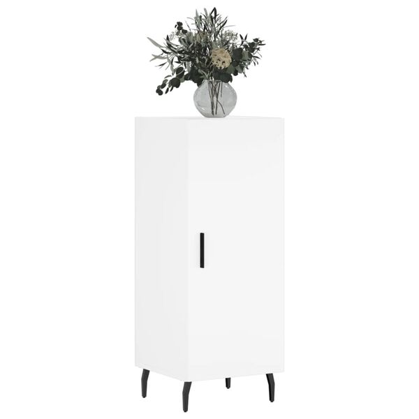 vidaXL Komoda biela 34,5x34x90 cm spracované drevo