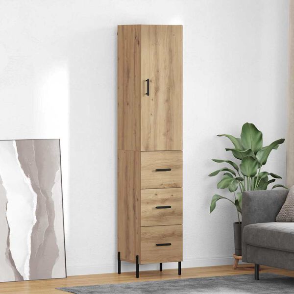 vidaXL Highboard Remeseln&yacute; dub 34,5 x 34 x 180 cm Kompozitn&eacute; drevo