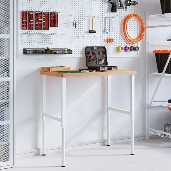 vidaXL Pracovn&yacute; st&ocirc;l 100x60x(73-99,5) cm bukov&yacute; mas&iacute;v obdĺžnikov&yacute;