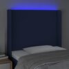 vidaXL Čelo postele s LED modr&eacute; 103x16x118/128 cm l&aacute;tka