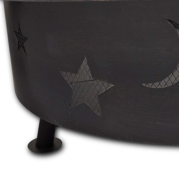 vidaXL Ohniskov&aacute; v&aacute;ha Mesiac Čierna 82 x 82 x 64 cm Oceľ