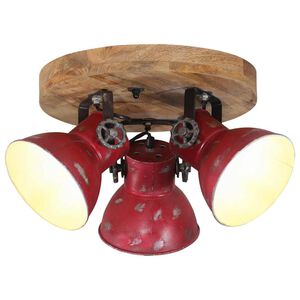vidaXL Z&aacute;vesn&aacute; lampa 25 W &scaron;muhovan&aacute; červen&aacute; 35x35x25 cm E27