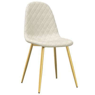 vidaXL Jedálenské stoličky 2 ks, krémovo biele, zamat