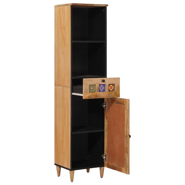 vidaXL K&uacute;peľňov&aacute; skriňa Pr&iacute;rodn&aacute; 38 x 33 x 160 cm Mas&iacute;vne mango drevo