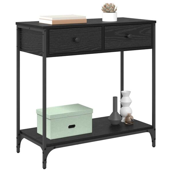 vidaXL Konzolov&yacute; st&ocirc;l Čierny dub 75 x 34,5 x 75 cm Kompozitn&eacute; drevo