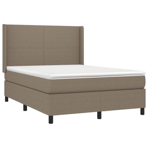 vidaXL Posteľn&yacute; r&aacute;m boxspring s matracom sivohned 140x200 cm l&aacute;tka