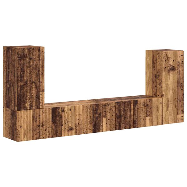 vidaXL Zostava TV skriniek 4 pcs Star&eacute; drevo Kompozitn&eacute; drevo