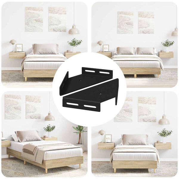 vidaXL Rohov&yacute; držiak 2 pcs Čierna 138,5 x 50,5 x 16 mm Železo