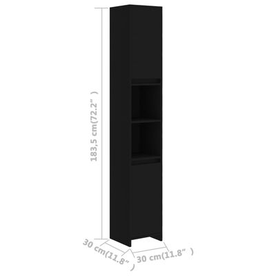 vidaXL 3-dielna súprava kúpeľňového nábytku, čierna, drevotrieska