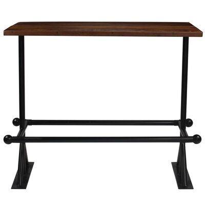 vidaXL Barový stôl, recyklovaný masív, tmavohnedý 150x70x107 cm