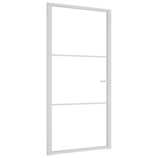 vidaXL Vnútorné dvere 102,5x201,5 cm biele ESG sklo a hliník
