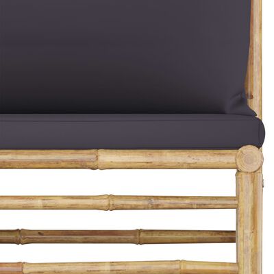 vidaXL 11-dielna záhradná sedacia súprava s tmavosivými podložkami bambus
