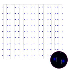 vidaXL LED sveteln&yacute; rozpr&aacute;vkov&yacute; z&aacute;ves 3x3 m 300 LED modr&yacute; 8 funkci&iacute;