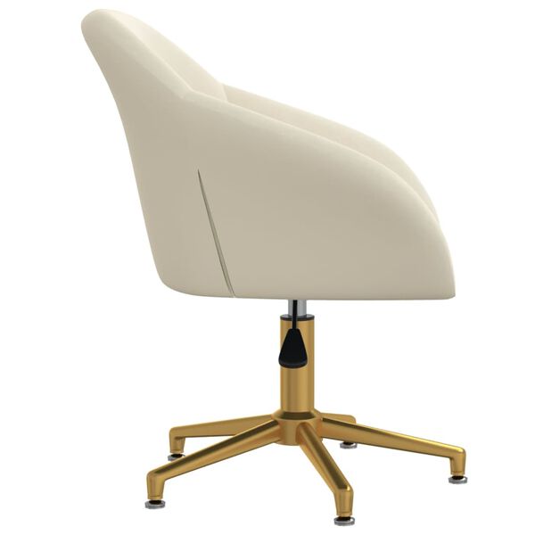 vidaXL Otočn&aacute; jed&aacute;lensk&aacute; stolička kr&eacute;mov&aacute; zamatov&aacute;