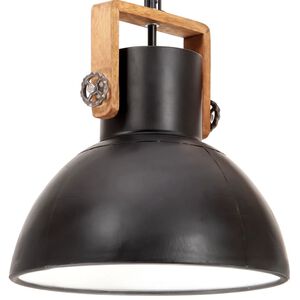vidaXL Industri&aacute;lna z&aacute;vesn&aacute; lampa 25 W, čierna, okr&uacute;hla 40 cm E27