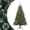 vidaXL Umel&yacute; vianočn&yacute; stromček s guľami 120 cm 150 LED Tepl&aacute; biela