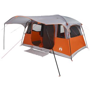 vidaXL Tunelov&yacute; stan 10 osoba &Scaron;ed&aacute; a oranžov&aacute; Polyester a oceľ