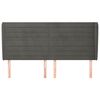 vidaXL Čelo postele so z&aacute;hybmi tmavosiv&eacute; 203x23x118/128 cm zamat