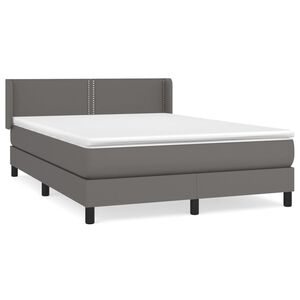 vidaXL Boxspring posteľ s matracom siv&aacute; 140x200 cm umel&aacute; koža