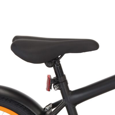 vidaXL Detský bicykel s predným nosičom, 18-palcový, čierno oranžový
