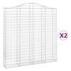 vidaXL Obl&uacute;kov&yacute; gabionov&yacute; k&ocirc;&scaron; 2 ks 200x30x200/220cm pozinkovan&eacute; železo