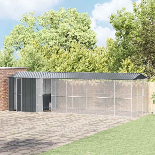 vidaXL Klietka pre vt&aacute;kov Antracit 860 x 310 x 247 cm Pozinkovan&aacute; oceľ