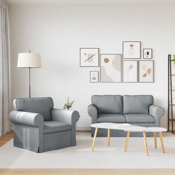 vidaXL Pohovka 120cm 2 pcs Svetlosiv&aacute; Kov