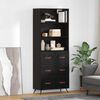 vidaXL Highboard Čierny dub 69,5 x 34 x 180 cm Kompozitn&eacute; drevo