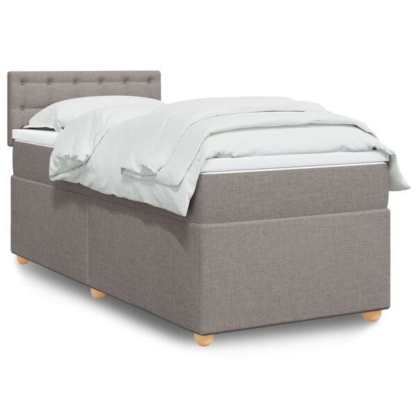 vidaXL Boxspring posteľ s matracom sivohned&yacute; 100x200 cm l&aacute;tka
